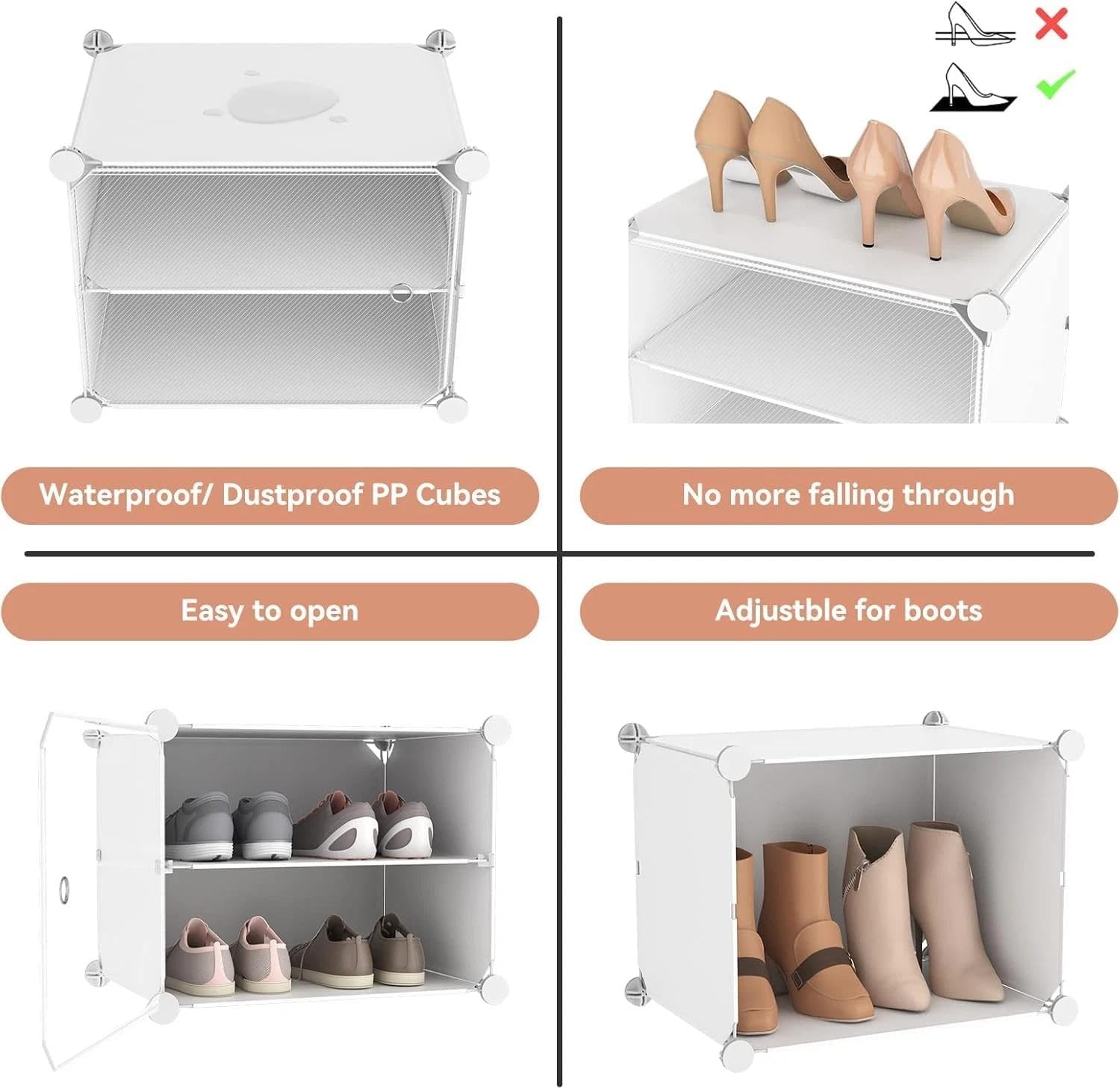 for 10 Tiers Tall Shoe Rack 20 Pair Shoe Organizer Narrow Shoe Rack with Door