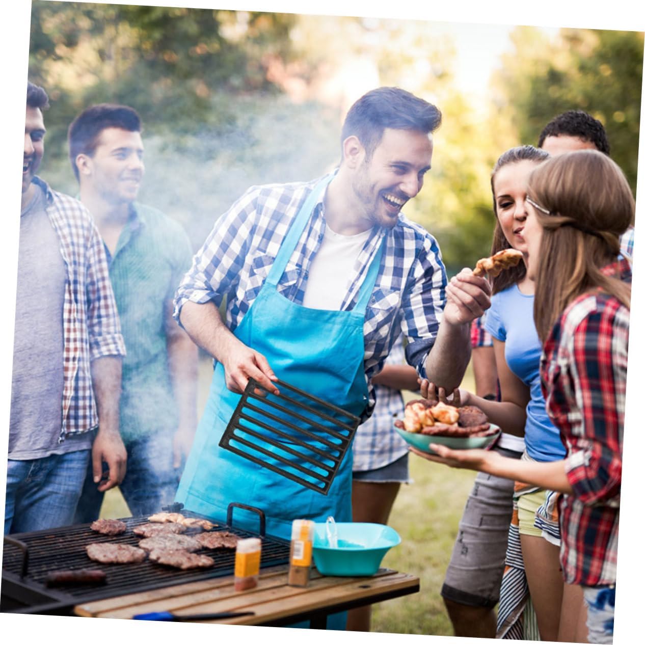 Happyyami Fire Grate for BBQ Heavy Duty Metal Grilling Rack High Temperature Resistant Firewood Stove Grate for Outdoor Cooking for Vegetables Meat and Fish Dimensions