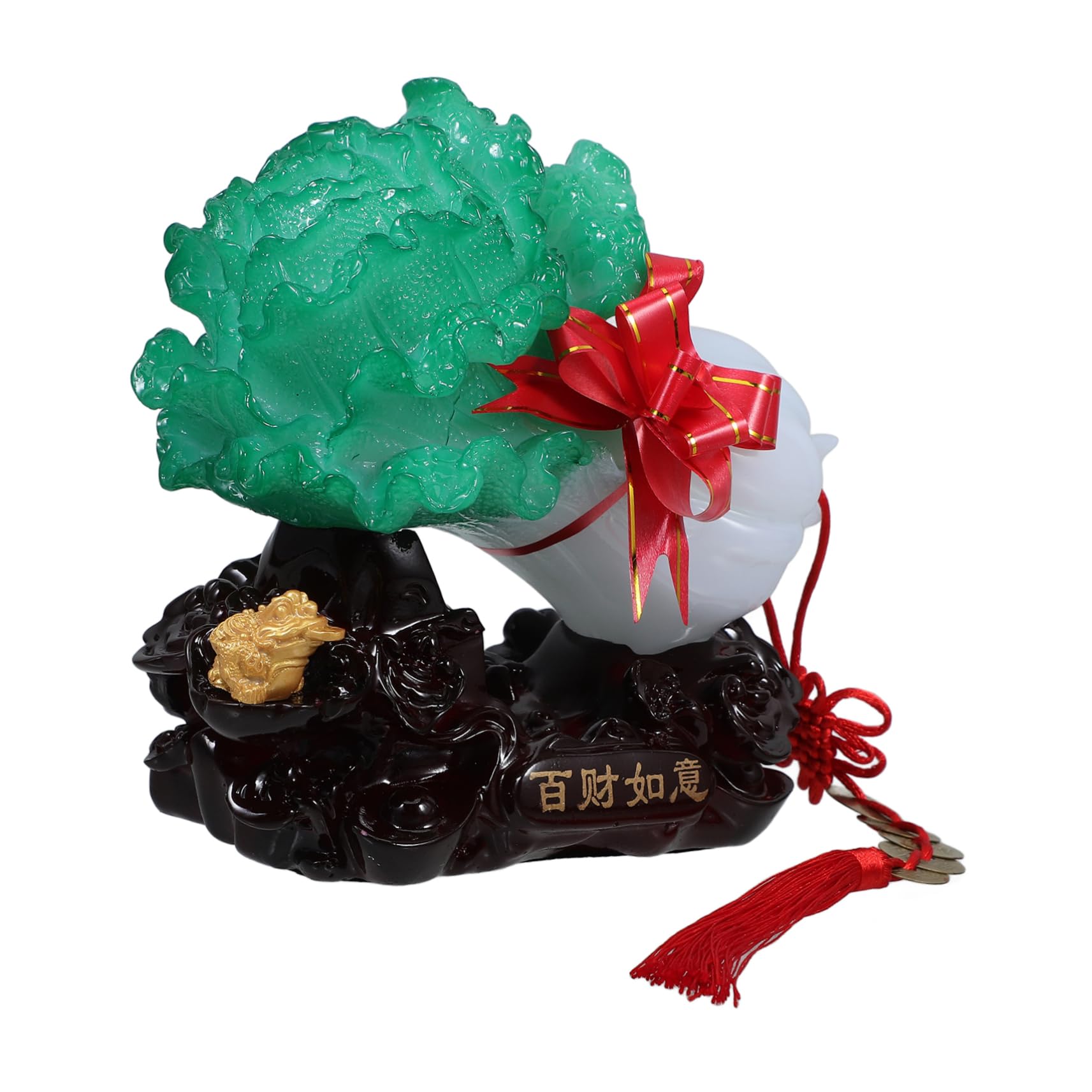 Figurine chou en résine imitation jade pour bureau