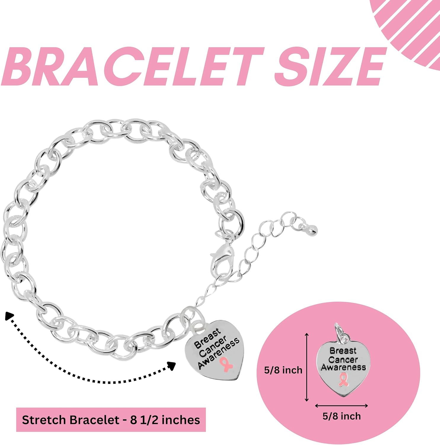 Breast Cancer Awareness Pink Ribbon Bracelets for Fundraising, Charity Walks, and Gifts - Perfect for Breast Cancer Awareness Month
