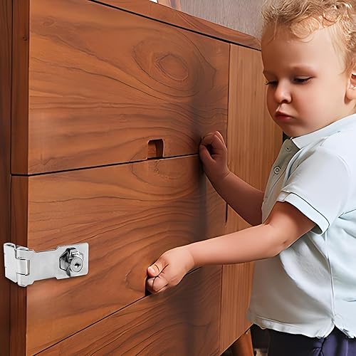 Miniatura 8 de HOWDIA Cerradura de puerta con llave de 3 pulgadas, cerraduras de gabinete de acero inoxidable resistentes con llaves, apto para instalación de