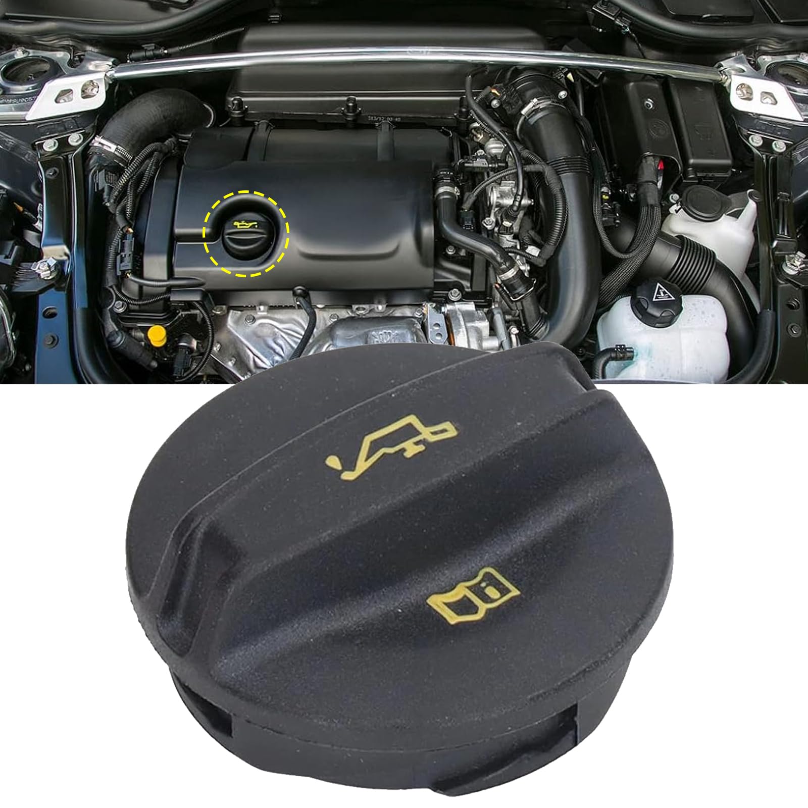 BIAREN Engine Oil Filler Cap For Audi A3 A4 A6 TT Seat Altea Ibiza Leon Skoda Octavia Superb Fabia Volkswagen VW Bora Golf Polo Passat Caddy Transporter 06B103485C 026103485 - View #8