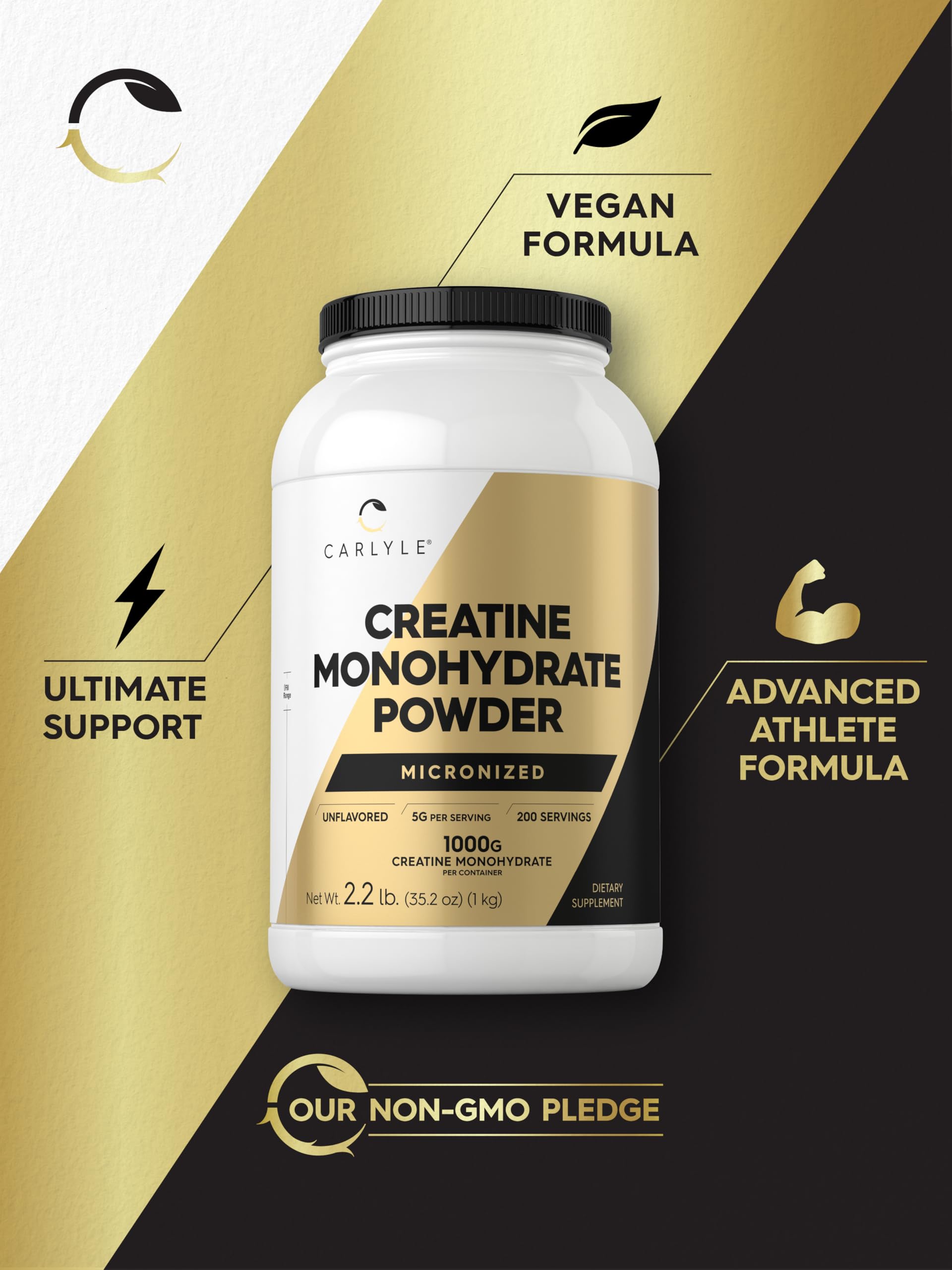 Carlyle Creatine Monohydrate Powder 5000mg | 200 Servings | Unflavored — Amazon image 5