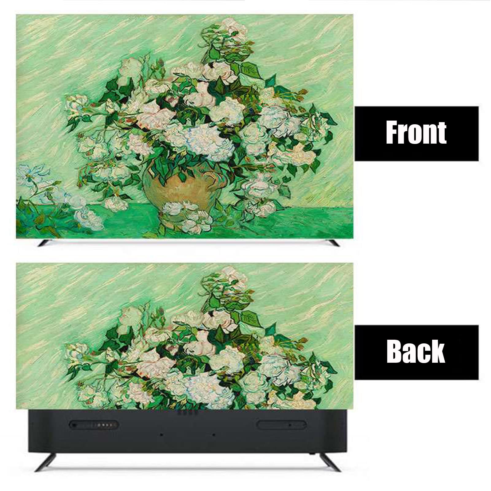 Housse De Protection Pour Téléviseur 28 Pouces - Motif Peinture à L'huile, Anti-poussière, Universelle Pour écran Plat Ou Incurvé - 6