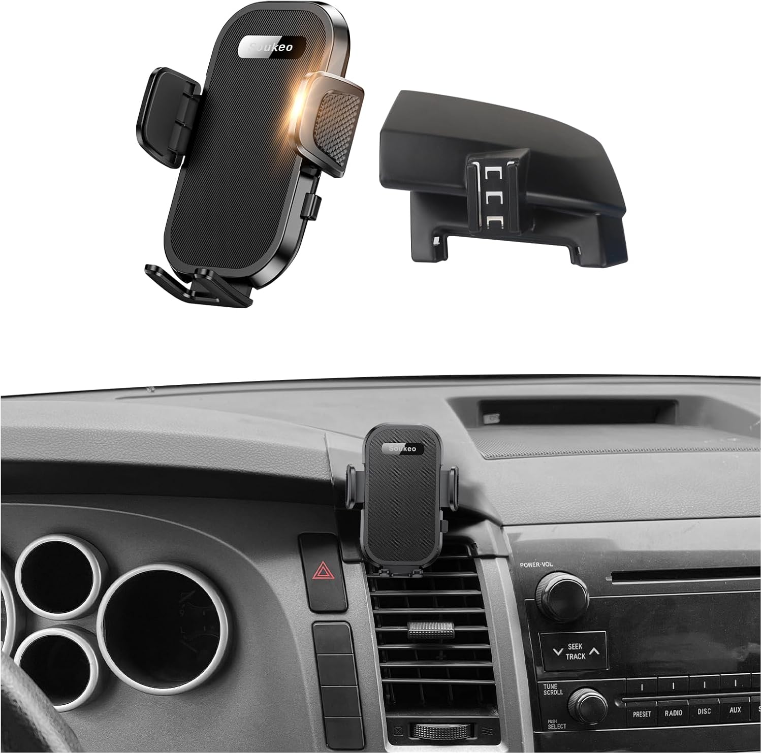 Upgraded Car Phone Holder Fits for Toyota Tundra 2007-2013 & Sequoia 2008-2017 Auto Accessories,Cradles Adjustable Cell Phone Mount for 4-7 in Phones