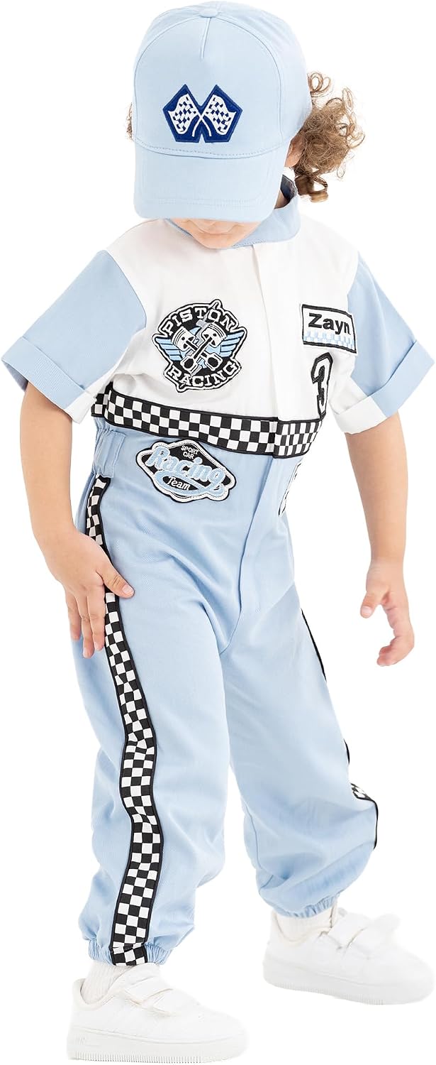Handmade Race Car Driver Costume for Toddlers - Halloween Costume, Cars Boys Racing Outfit