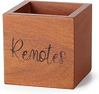 Vista 7 de Soporte para control remoto, soporte de madera para control remoto de TV para mesa, organizador remoto para decoración del hogar, caja remota