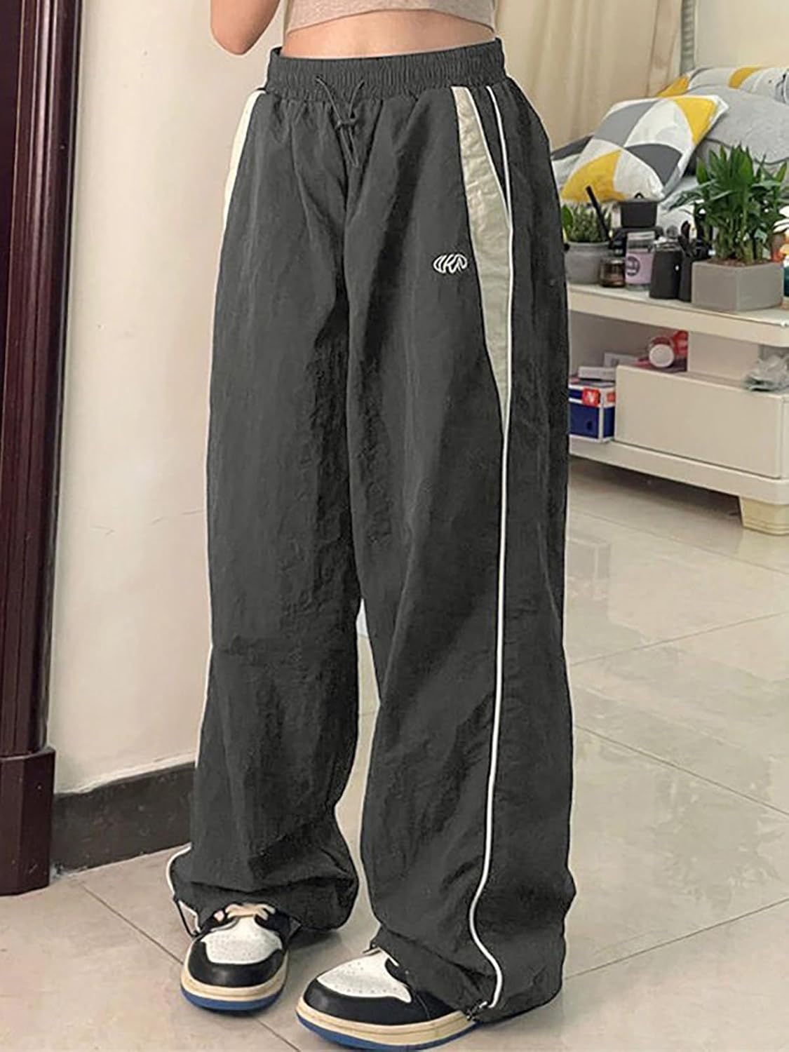 Xineicy Y2K Baggy Pants for Women Vintage Sweatpants Wide Leg Parachute Pants Hip Pop Cargo Pants - Image 3