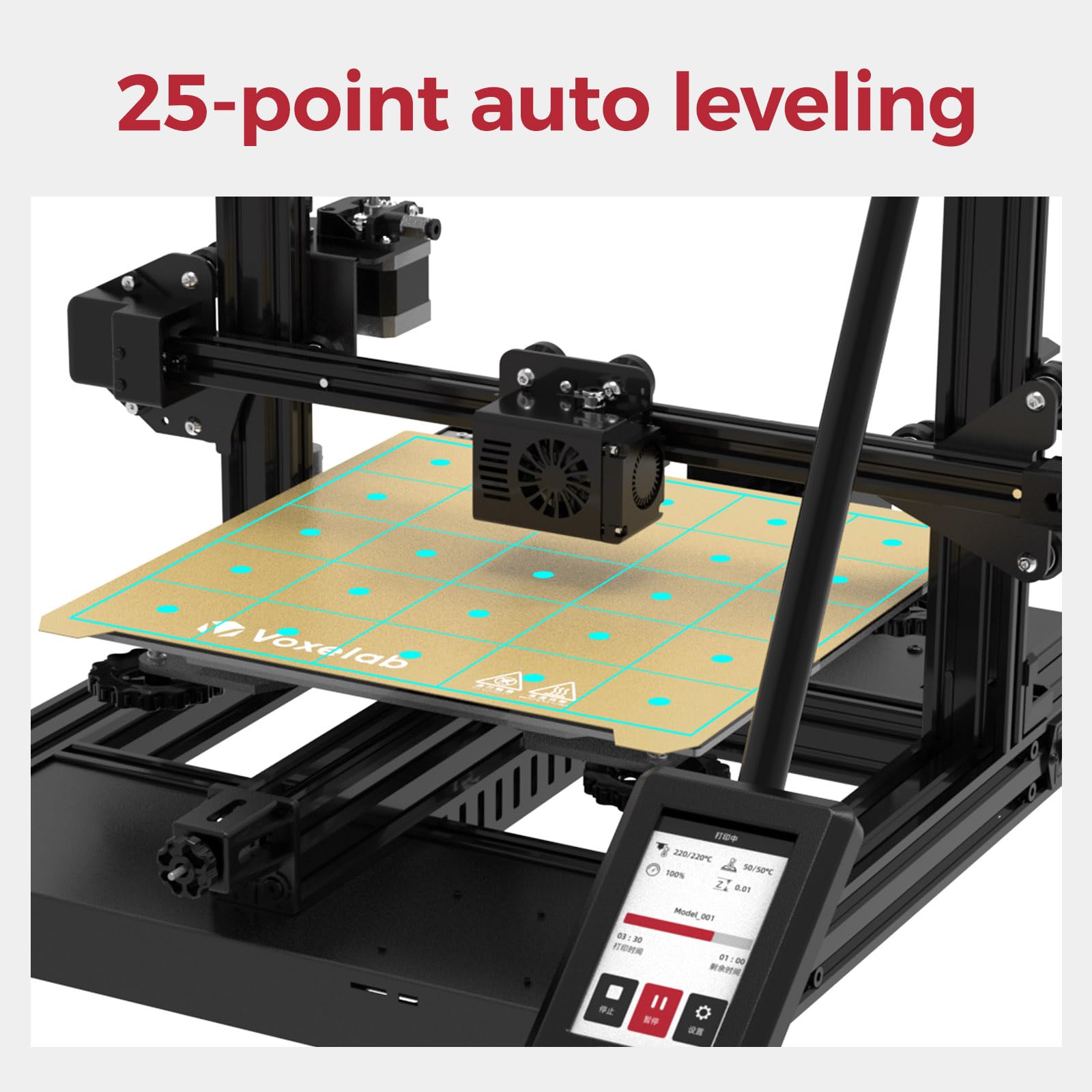 Impresora 3D Voxelab Aquila X3 Plus, Plataforma Pei Flexible, Sensor de nivelación de 25 Puntos, Sensor de filamento y Carga/Descarga automática de filamento