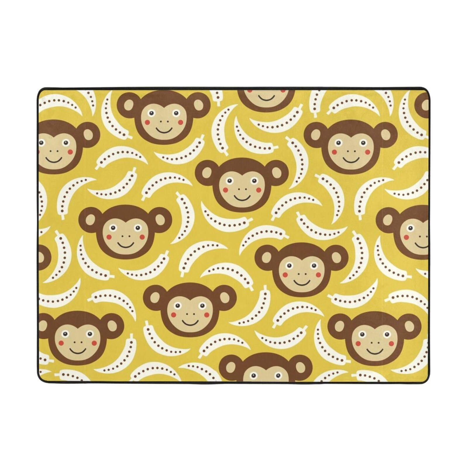 Tapis moderne en flanelle Clever Monkey, élégance pelucheuse pour chambre et salon