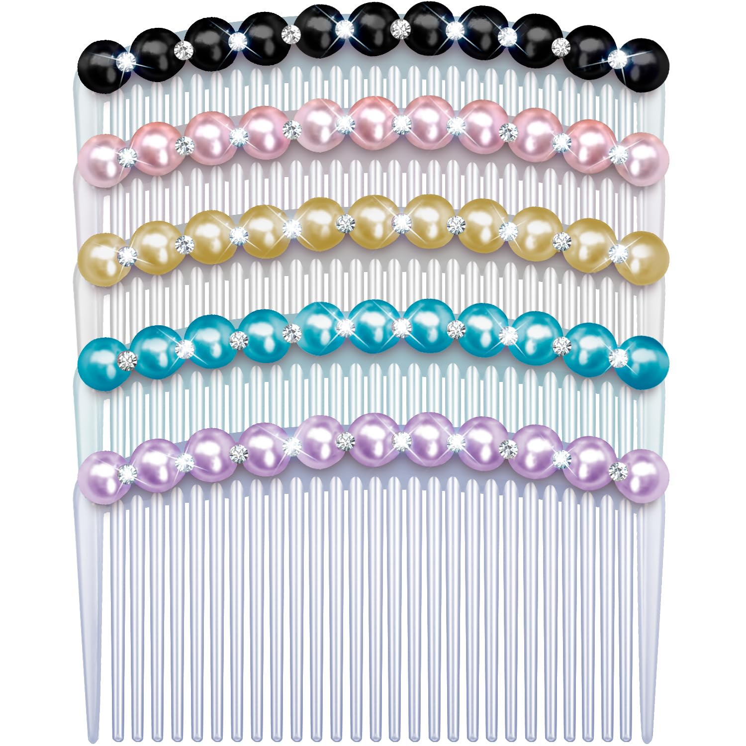 MARY LAVENDER Side Hair Comb with Pearls Rhinestone for Women Hold Bangs Hair Twist Clips, French Twist Hair Pin Decorative Hair Accessories for Girls