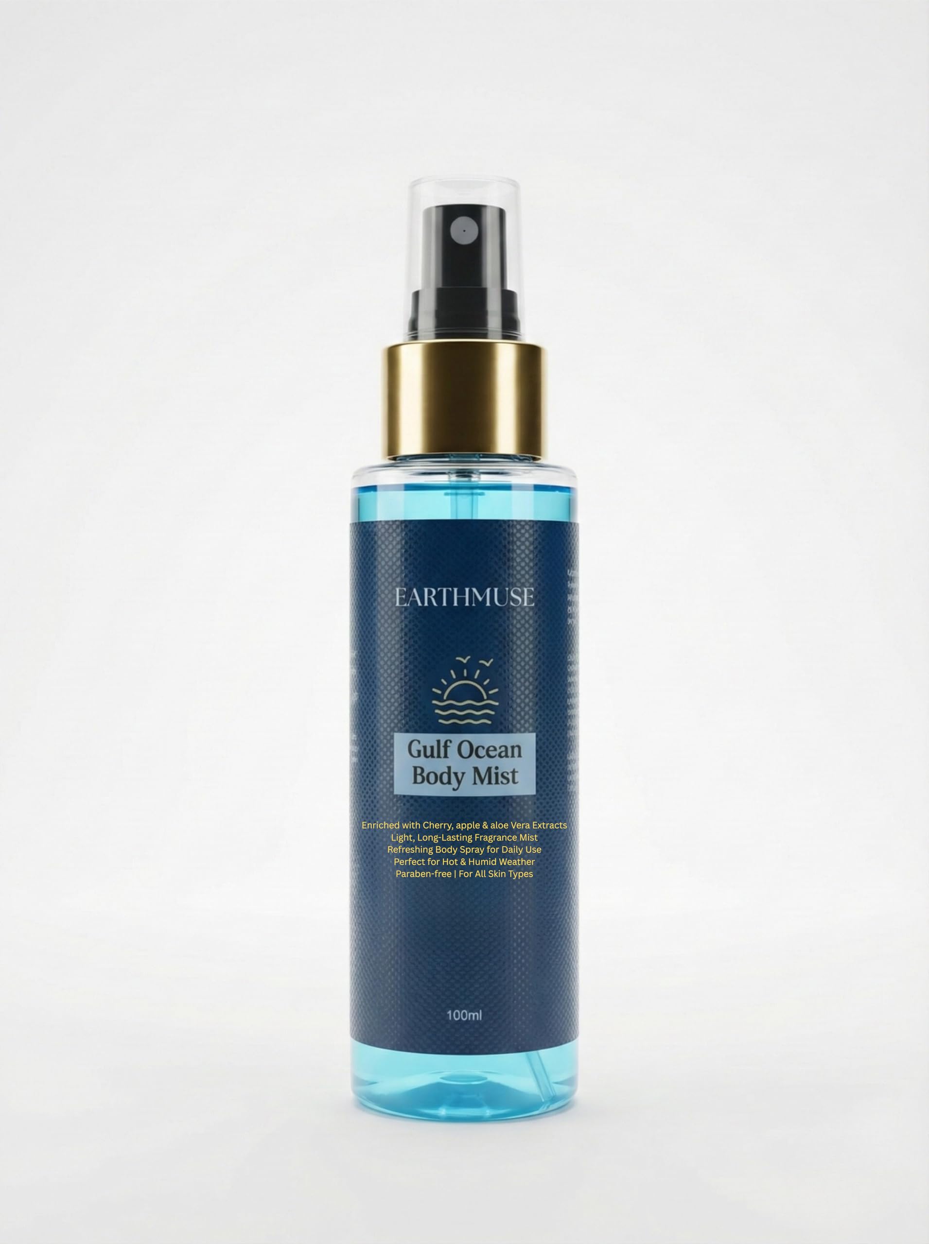 EARTHMUSE Gulf Ocean Body Mist | Long-Lasting Refreshing Fragrance Inspired by Ocean Breeze & Coastal Freshness 100 ML-image-32