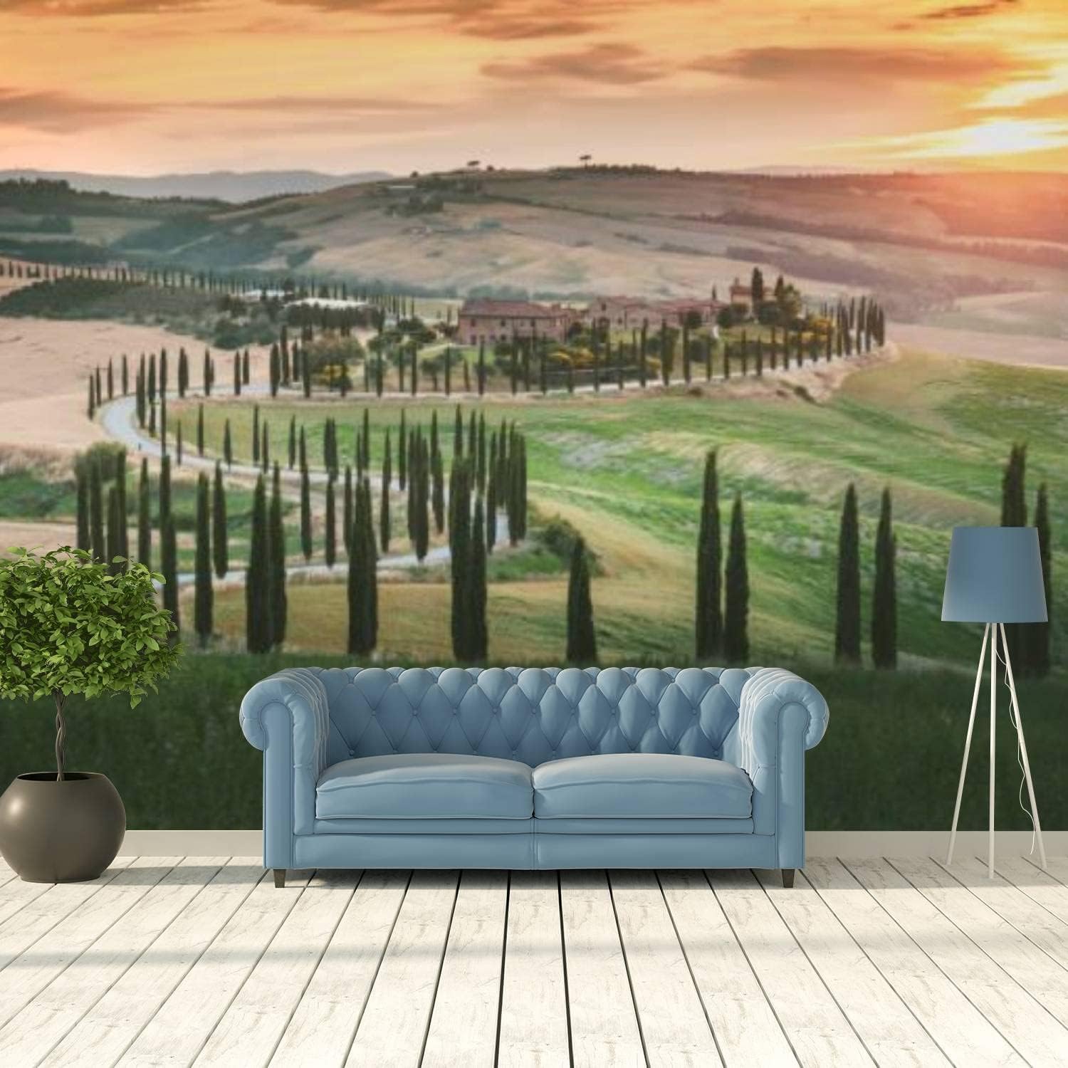 Papier peint photo mural 3D paysage de montagne 400x280 cm pour salon