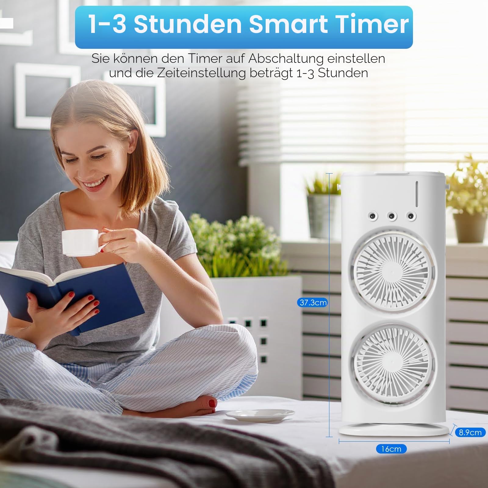 Luftkühler Mobile Klimaanlage, 4 in 1 Mini Klimagerät mit Fernbedienung