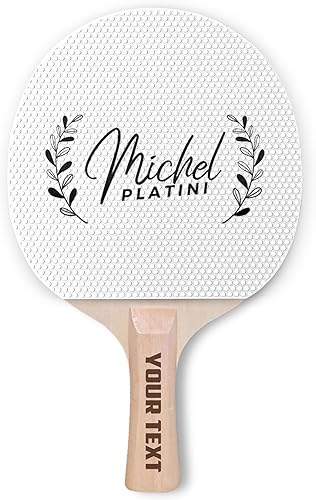 Miniatura 8 de Pala de ping pong personalizada con nombre o iniciales  Elige entre 12 diseños personalizados impresos en goma blanca con baches  Regalo divertido
