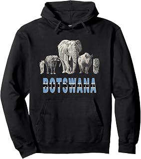 Botswana Pride Big 5 Africa Safari Wildlife Pullover Hoodie