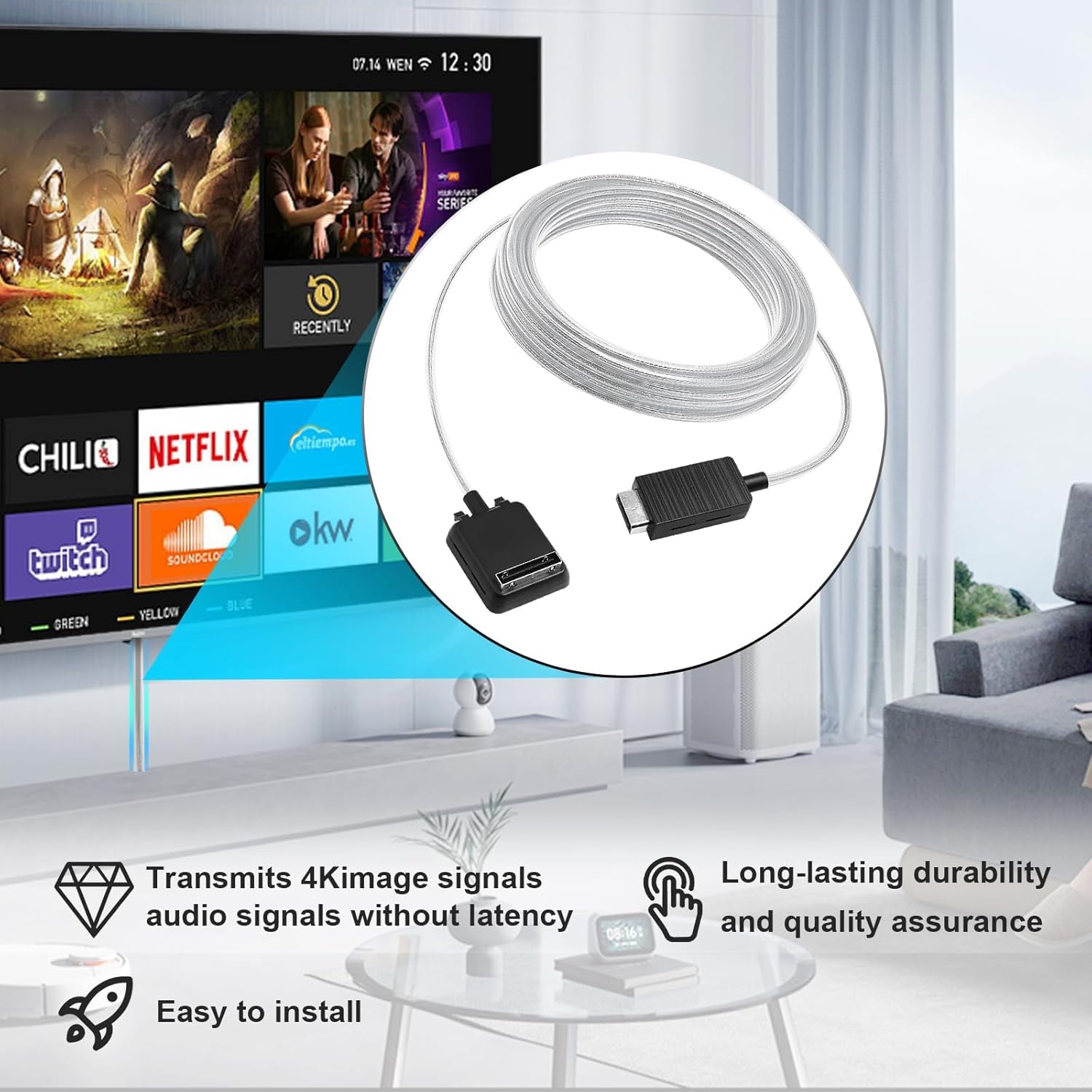 BN39-02395A one Connect Cable for Samsung tv - 5 m/16.4 ft One Invisible Connection Optical Cable for Samsung QLED/The Frame 4K Ultra 2018 Smart TV Only QN55Q7CNAFXZA QN75Q7FNAFXZA and Other Models