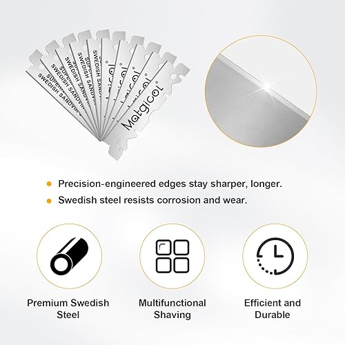 Miniatura 5 de Repuestos de cuchillas de afeitar de un solo filo  500 unidades de cuchillas de afeitar rectas de platino premium suecas para hombres  Afeitado