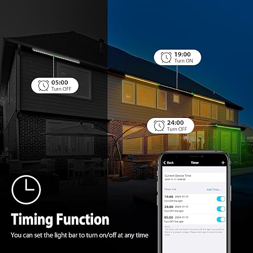 Miniatura 7 de Luz LED inteligente para arandela de pared, barra de luz LED RGBCW de 168 W con control grupal e individual, temporizador, modos de sincronización
