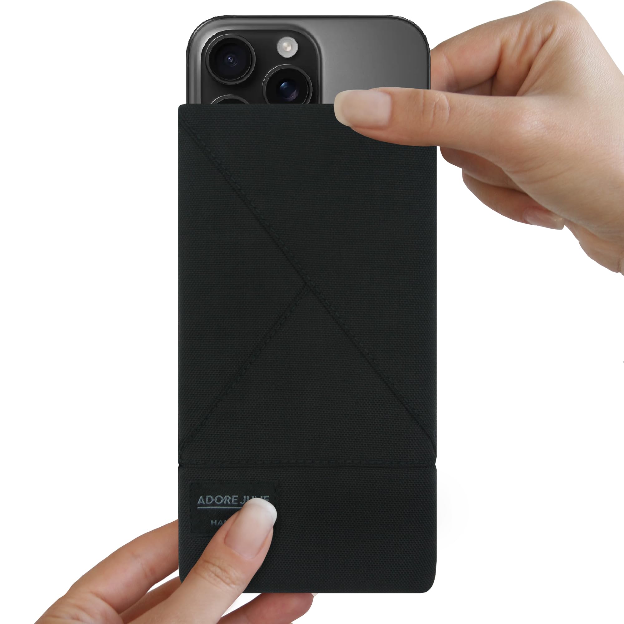Custodia Triangle Per IPhone 16 Pro Max 2024 - Tessuto Cordura Impermeabile, Con Puliscischermo, Nero - Foto 5