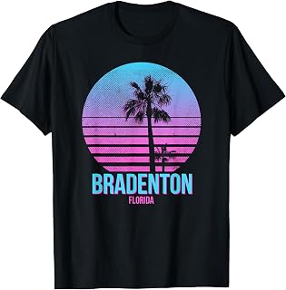 Bradenton Florida Vintage Retro Palm Tree T-Shirt T-Shirt