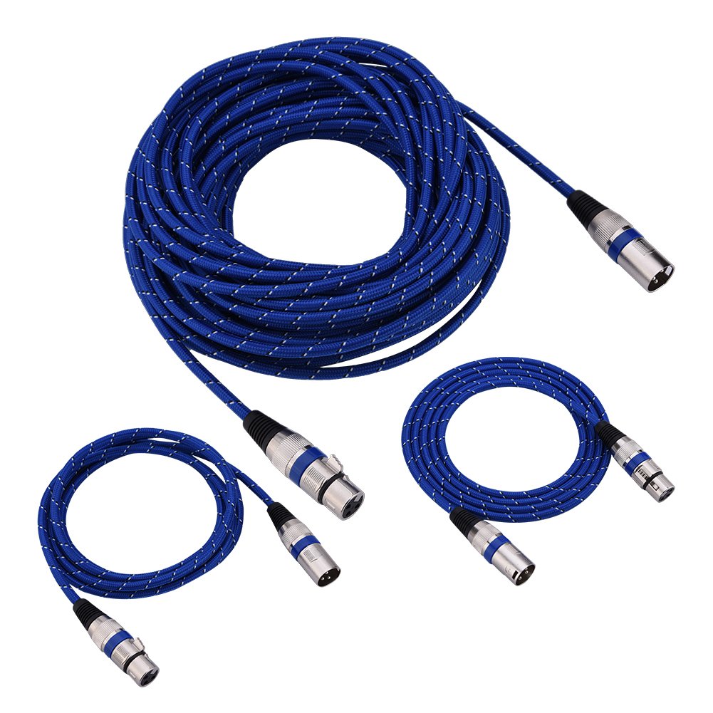 Zerone Cables XLR macho a hembra, micro Cable mini XLR Cable de audio de 3 pines Cable XLR balanceado/parche de micr¨®fono para amplificadores Micr¨®fonos Mezclador[20m]