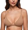 INLYRIC Women's Inbarely Triangle Bralette Plunge Unlined Seamless Bra No Underwire Sexy Comfortable Everyday