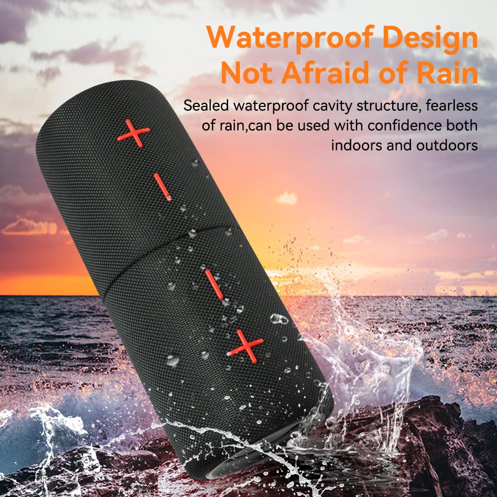 Altoparlante Bluetooth 2 in 1 con doppia divisione, 40 W, altoparlante portatile wireless con bassi profondi, impermeabile IPX6, Bluetooth 5.3, riproduzione 24h, suono stereo a 360° per casa