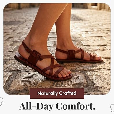 Holy Land Market Men/Women Biblical Jesus Leather Sandals/Slides From Jerusalem (Yashua-Style II)