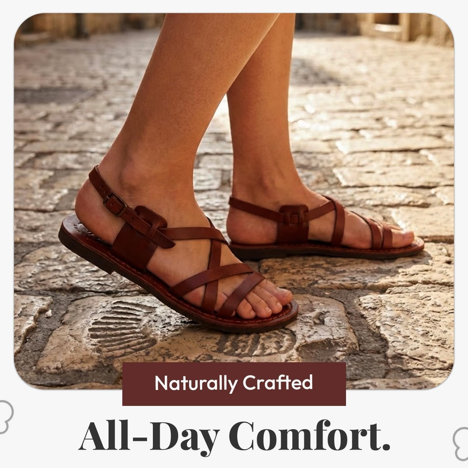Heiligen Land Markt Camel Herren Echtleder biblischen Sandalen/Flip Flops