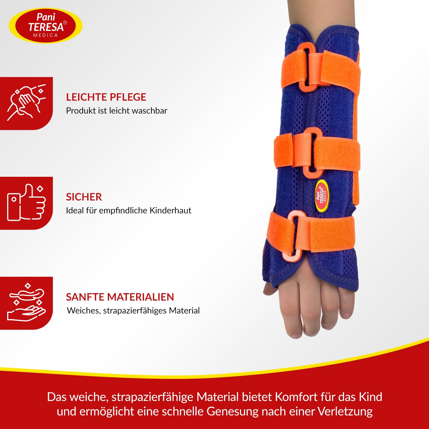 Handgelenkbandage Daumenbandage 2in1 Handgelenkstütze Orthopädisch Universell Einstellbar Recht Links Kinder Und Jugendliche Handgelenk Bandage Mit Daumen 11-14 cm Blau