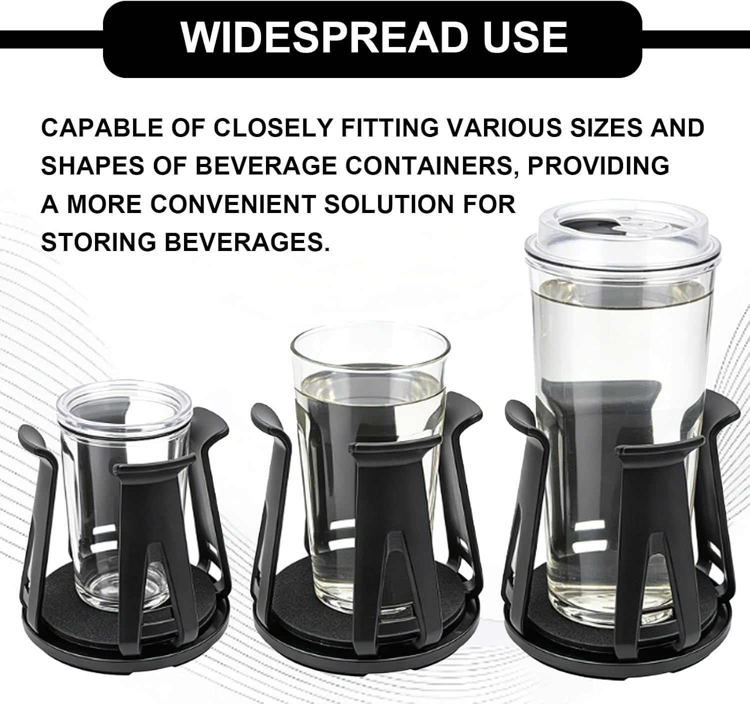2PCS Car Slim Can Cup Holder Adapter, Wiggle-Free Adjustable Drink Holder Insert Expander, Anti-Slip Universal Automotive Cup Holder Adapter for Energy Drink Cans, Water Bottles in SUV Car Truck