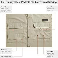 Vista 38 de BASSDASH UPF 50 Camisa de vestir para pesca de manga corta con botones para hombre, tejida, de manga corta, para exterior