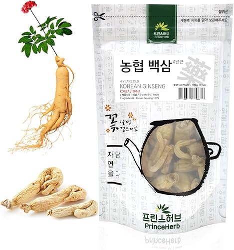 Miniatura 1 de [Hierba Coreana Medicinal] 4 Años de Edad Ginseng Coreano (Renshen/) Hierbas secas a granel 3.53 oz (15 raíces)