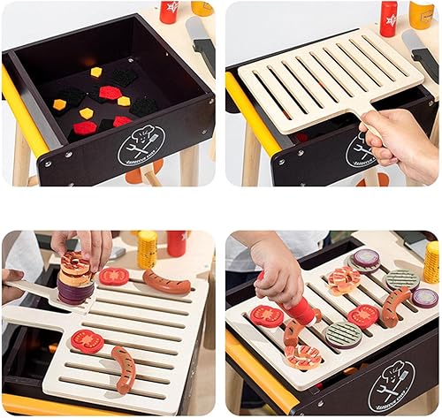 Miniatura 5 de TOOYFUL Juego de cocina para barbacoa, juego de rol, parrilla de juguete para niños pequeños