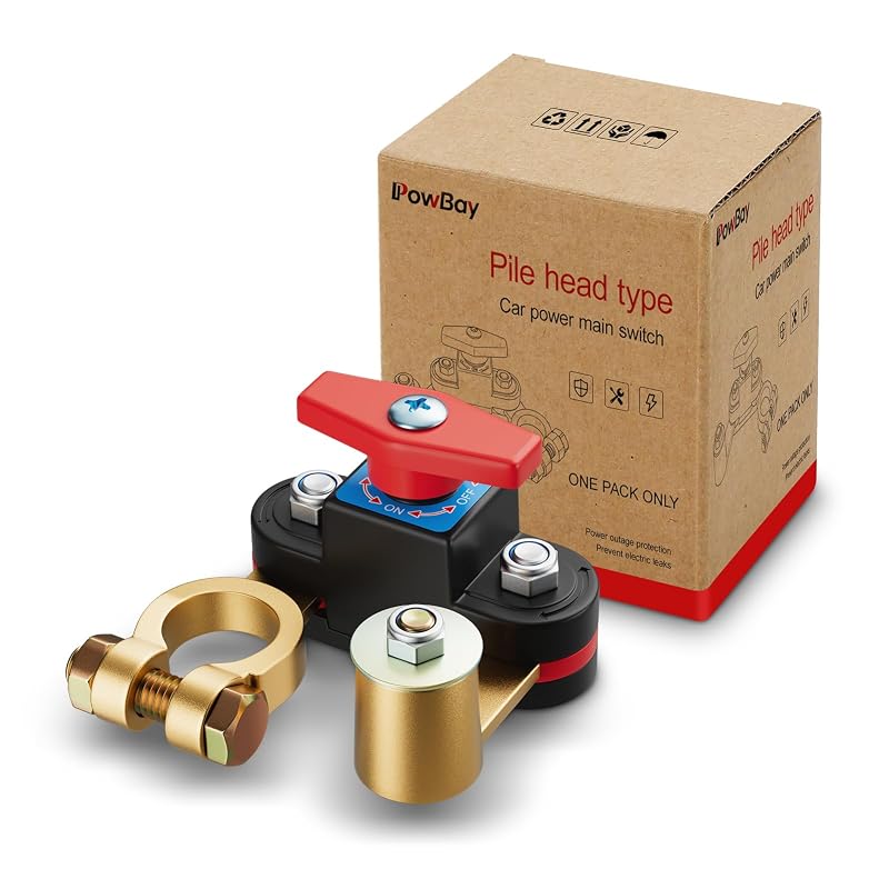 Chave Seccionadora de Bateria PowBay Ajustável em Cobre para 12 V a 48 V – 1 unidade