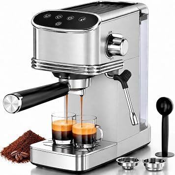 Kismile Stainless Steel 20 Bar Espresso Machine with Milk Frother