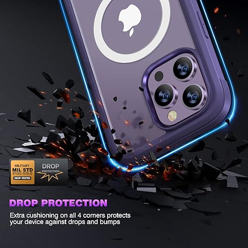 Miniatura 662 de Diaclara - Funda diseñada para iPhone 14 Pro Max, resistente, de cuerpo completo, con protector de pantalla sensible al tacto y antiarañazos + Blanco