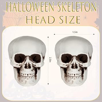10 Mini Halloween Skull Heads - Skull Decor for Party, Table Decor, Home Gift