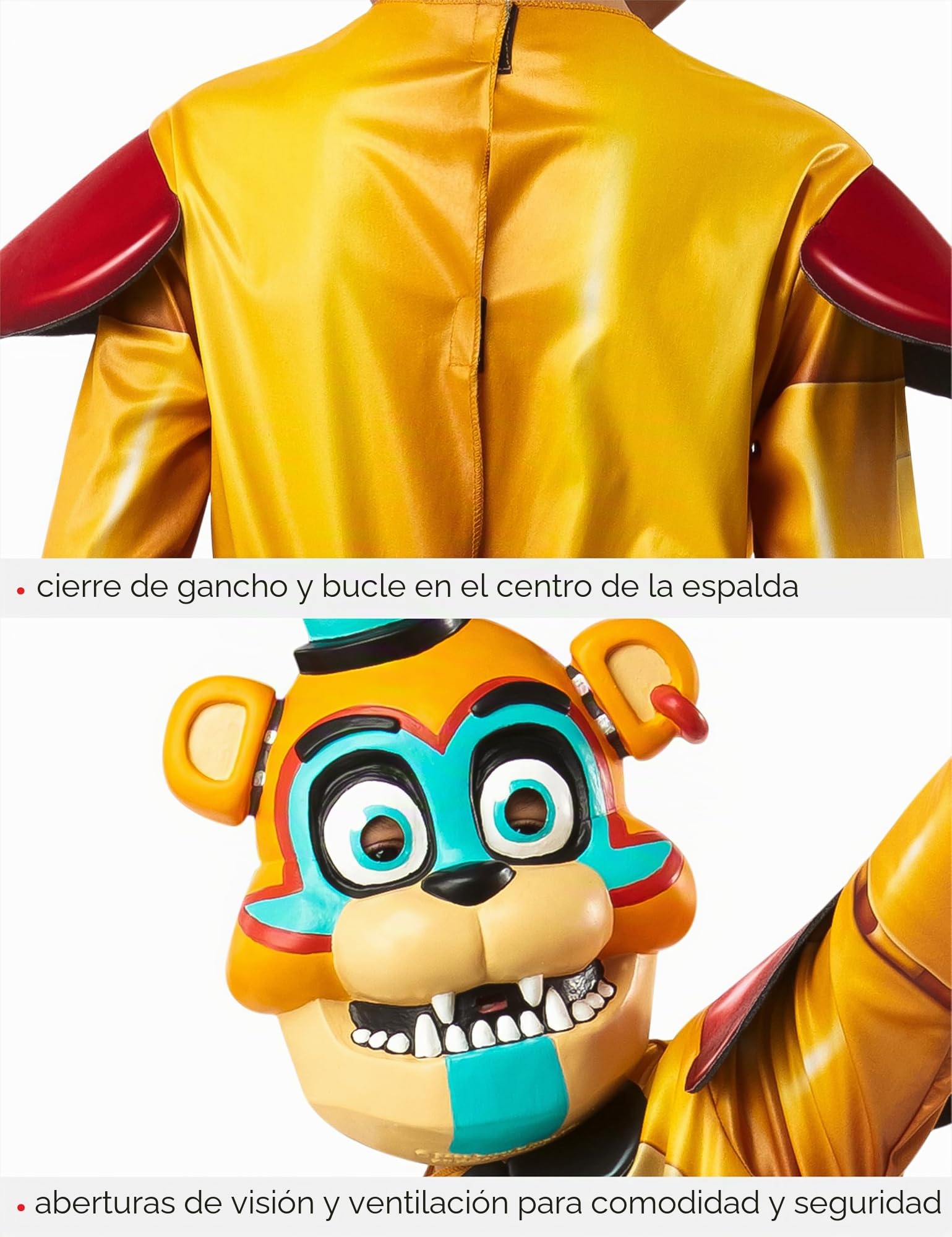 Rubies Disfraz Glamrock para niños y niñas, Mono con guantes y máscara, Oficial Five Nights at Freddy's para Halloween, Navidad, Cumpleaños y Fiestas