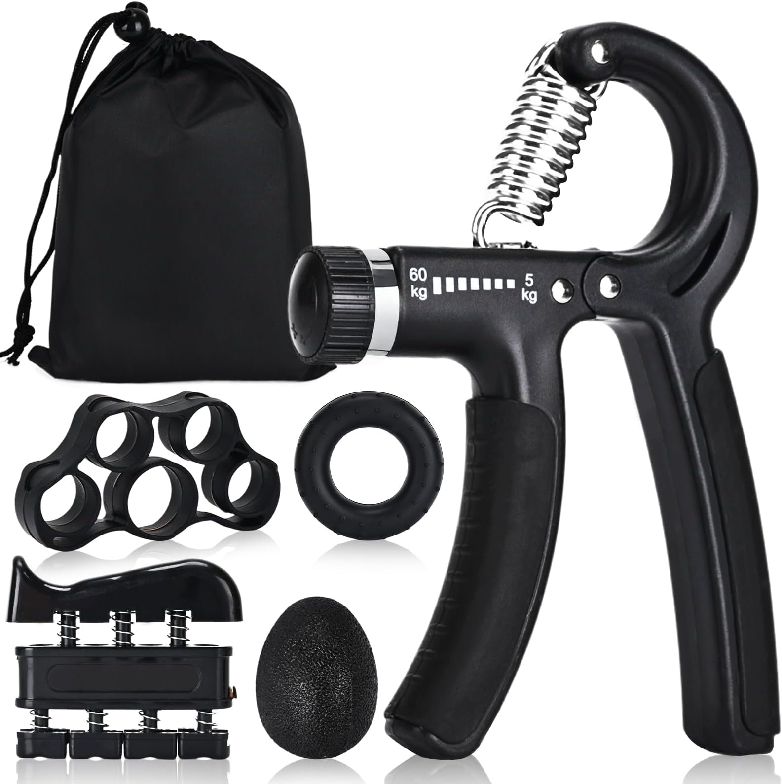 Hand Grip Strengthener,Grip Strength Trainer,22-132 Lbs Adjustable Resistance Forearm Exerciser Workout for Rehabilitation Athletes Climbers Musicians