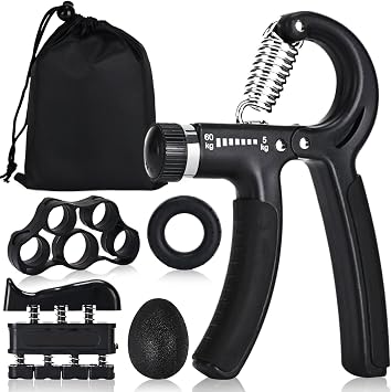 Hand Grip Strengthener,Grip Strength Trainer,22-132 Lbs Adjustable Resistance Forearm Exerciser Workout for Rehabilitation Athletes Climbers Musicians