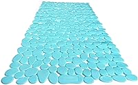 Vista 43 de Pebbles" Alfombra antideslizante para bañera y ducha de 27 x 14 pulgadas, ovalada, no tóxica, segura, limpia, lavable a máquina, agarre y drenaje