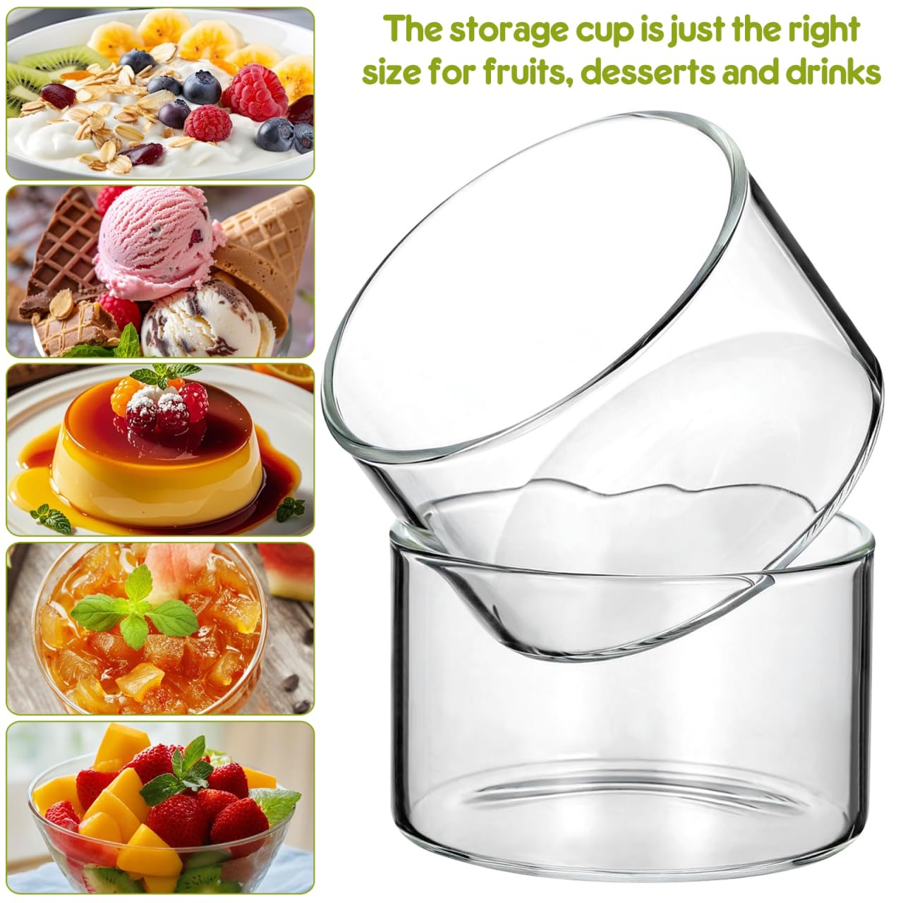 Angoily 8 tazas de postre de vidrio pequeñas, taza de pudín transparente, taza de natillas, vasos de degustación, mini recipientes de vidrio para almacenamiento de alimentos