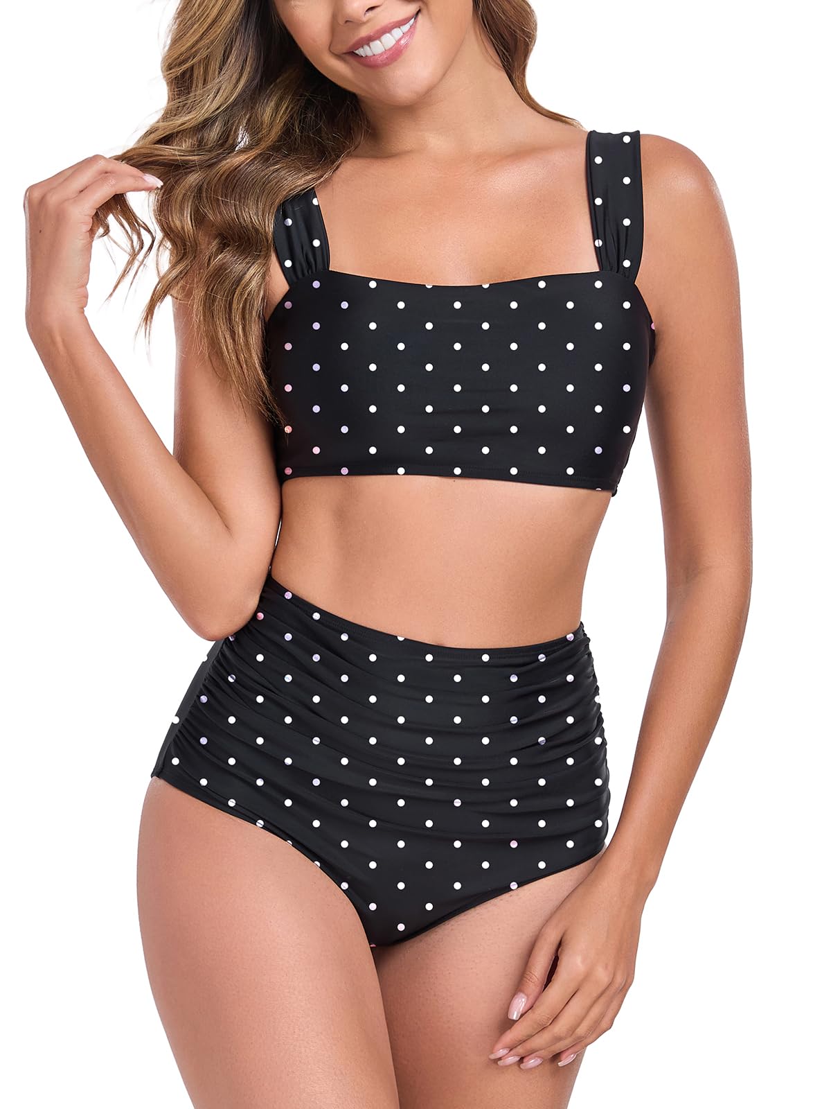 Ocean Blues Womens High Waisted Bikini Set Two Piece Bathing Suits