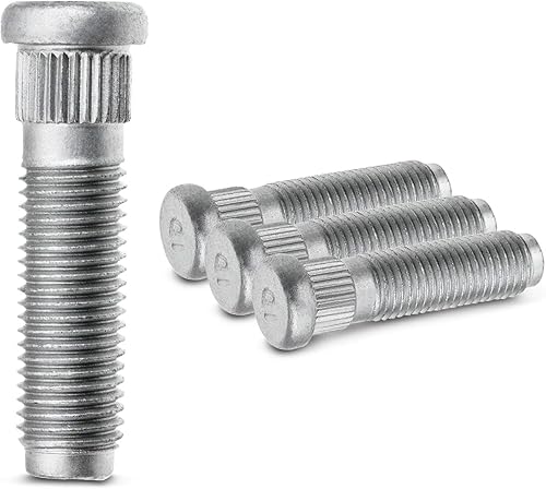 A-Premium 4 pernos de rueda M12x1.50 y 1.299 in de largo dentados compatibles con Chevrolet Aveo Aveo5 Beat Spark Pontiac G3 Wave Wave5