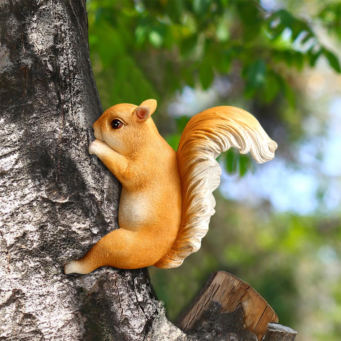 Amazon.co.jp: Voyyphixa リス ミニチュア 置物 木の上のリス ネジ付き