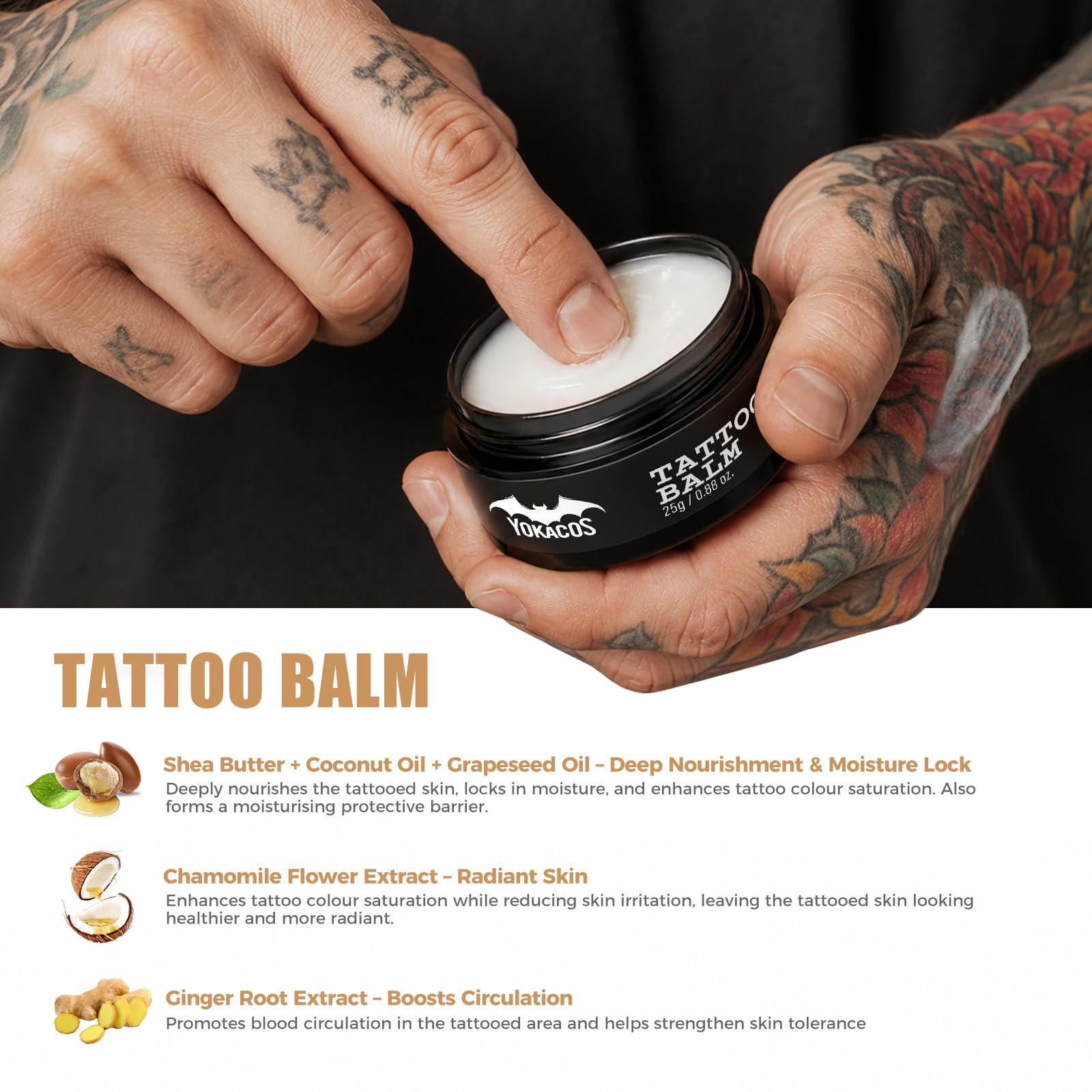 4 in 1 Kit di cura tatuaggio professionale tatuaggio aftercare | Morbido e lenitivo, crema riparatrice, gel lenitivo, schiuma detergente e fascia di protezione, per tatuaggio fresco e antico