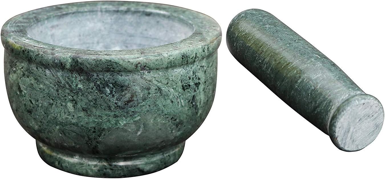 Marble Mortar and Pestle (4.7 INCH, Green)