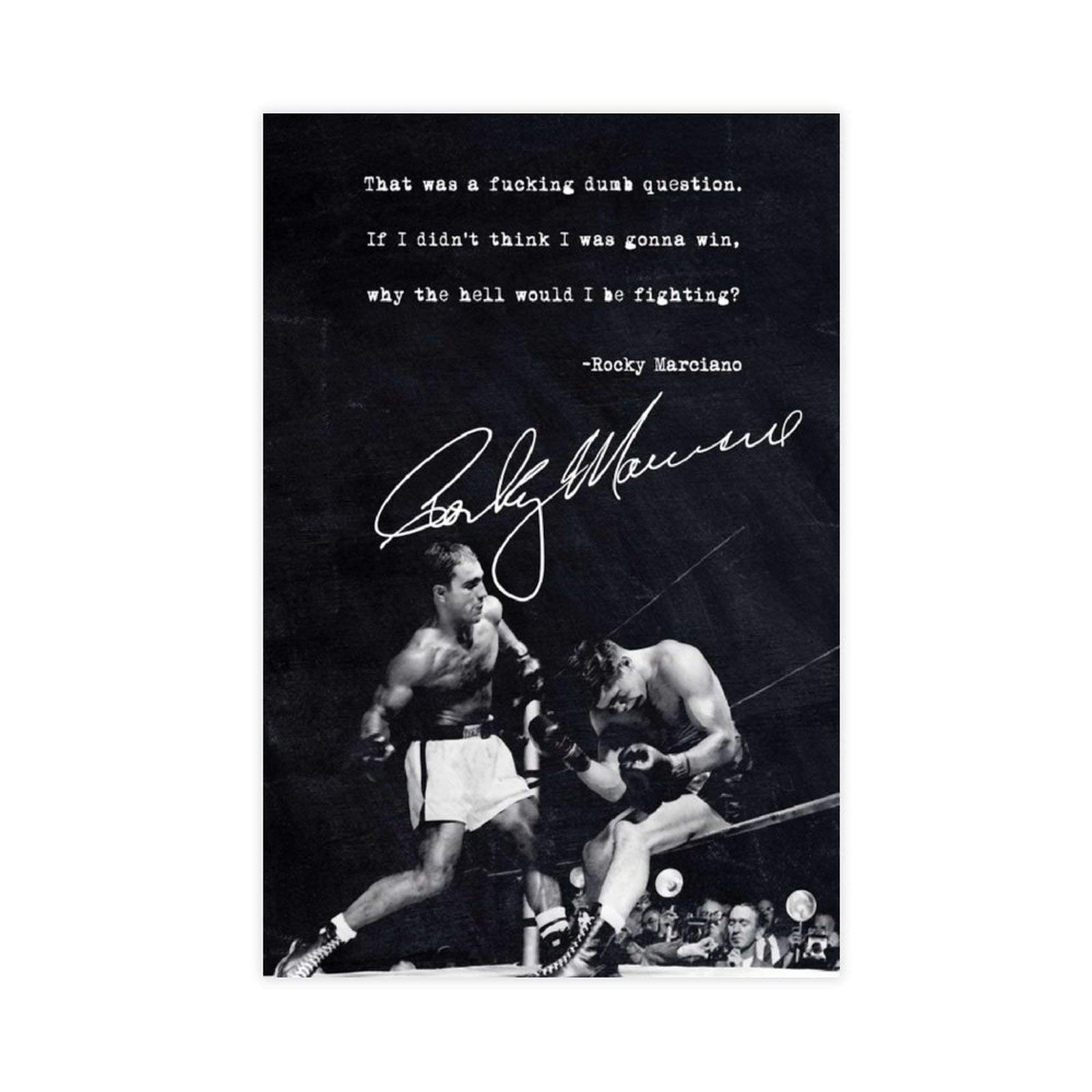 Lkjhlk Unframe-Style1 Rocky Marciano Signed Posters Boxing Motivational Quotes 3 Canvas Bedroom Decor Picture Prints Office Dorm Room Decor Gifts Unframe 16×24Inch(40×60Cm)